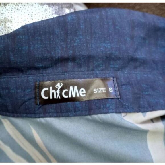 CHIC ME NAVY & CREAM DRESS SZ.S EUC.  GORGEOUS DRESS IN EXCELLENT USED CONDITION - Picture 6 of 7